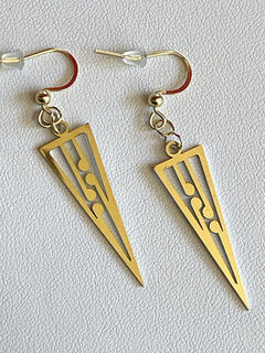 Gold Koru Triangle earrings 35mm