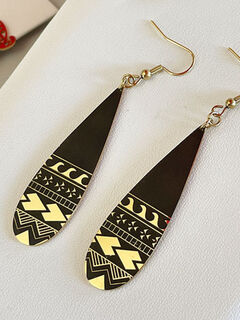 Polynesian Spearhead teardrop earrings 50mm