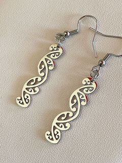 Silver Koru Kowhaiwhai earrings 35mm Stainless Earrings