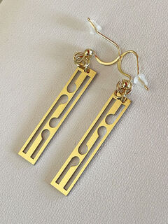 Gold Koru invert earrings 35mm