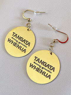 Gold Tangata Whenua Earrings 25mm