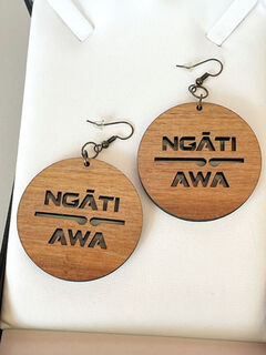 Ngati Awa Rimu Circle earrings 35mm