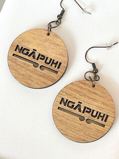 Ngapuhi Rimu Circle earrings 35mm