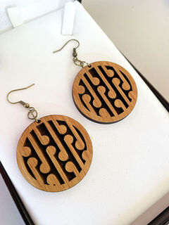 Koru Wood Circle Earrings 45mm XL