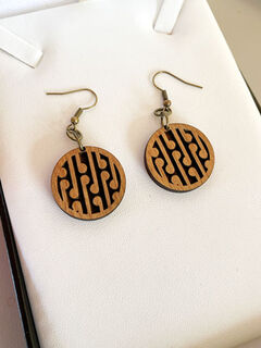 Koru Wood Circle Earrings 30mm